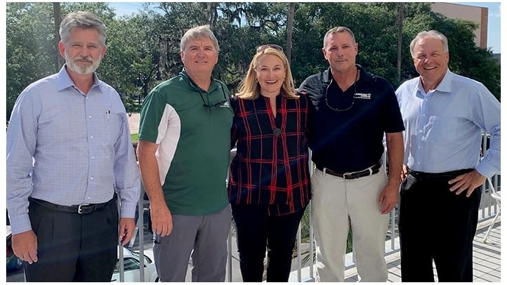 Pictured (left to right): Tim Pollard, William Iddings, Emily Thomas Kendrick, Jimmy White and Kevin Burns.