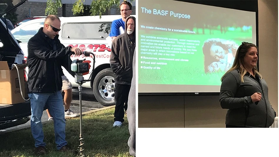 BASF's Jason Myers gave an in-the-field demonstration while BASF's Adrian Culpepper provided classroom training.