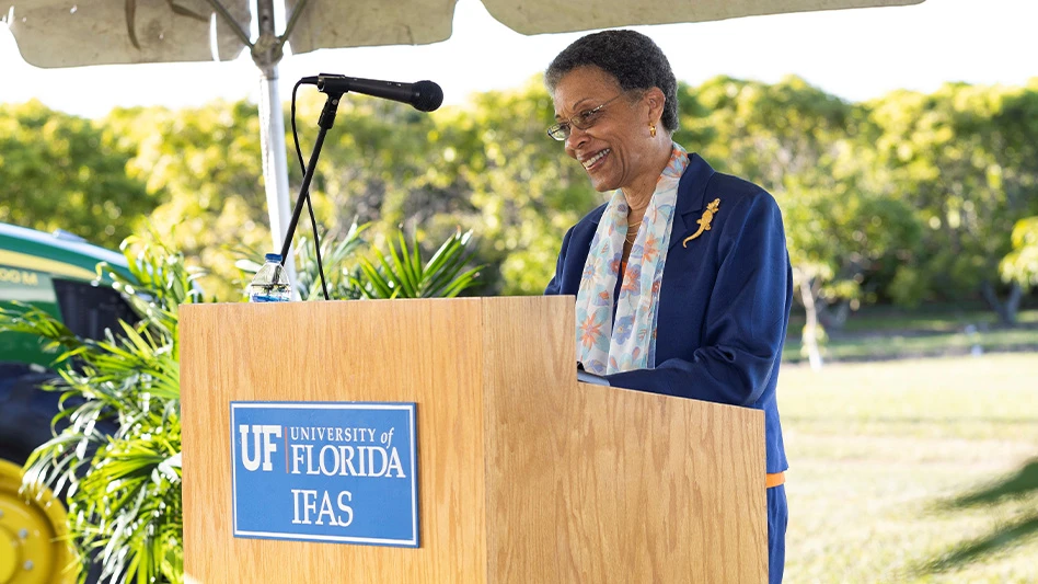 Lawrence was the first female student to live and study on the University of Florida Institute of Food and Agricultural Sciences Tropical Research and Education Center campus in the 1970s.