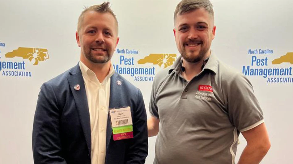 Pictured above: Chris Hayes (right), scholarship recipient, and Dylan Morrison (left), vice president of NCPMA.