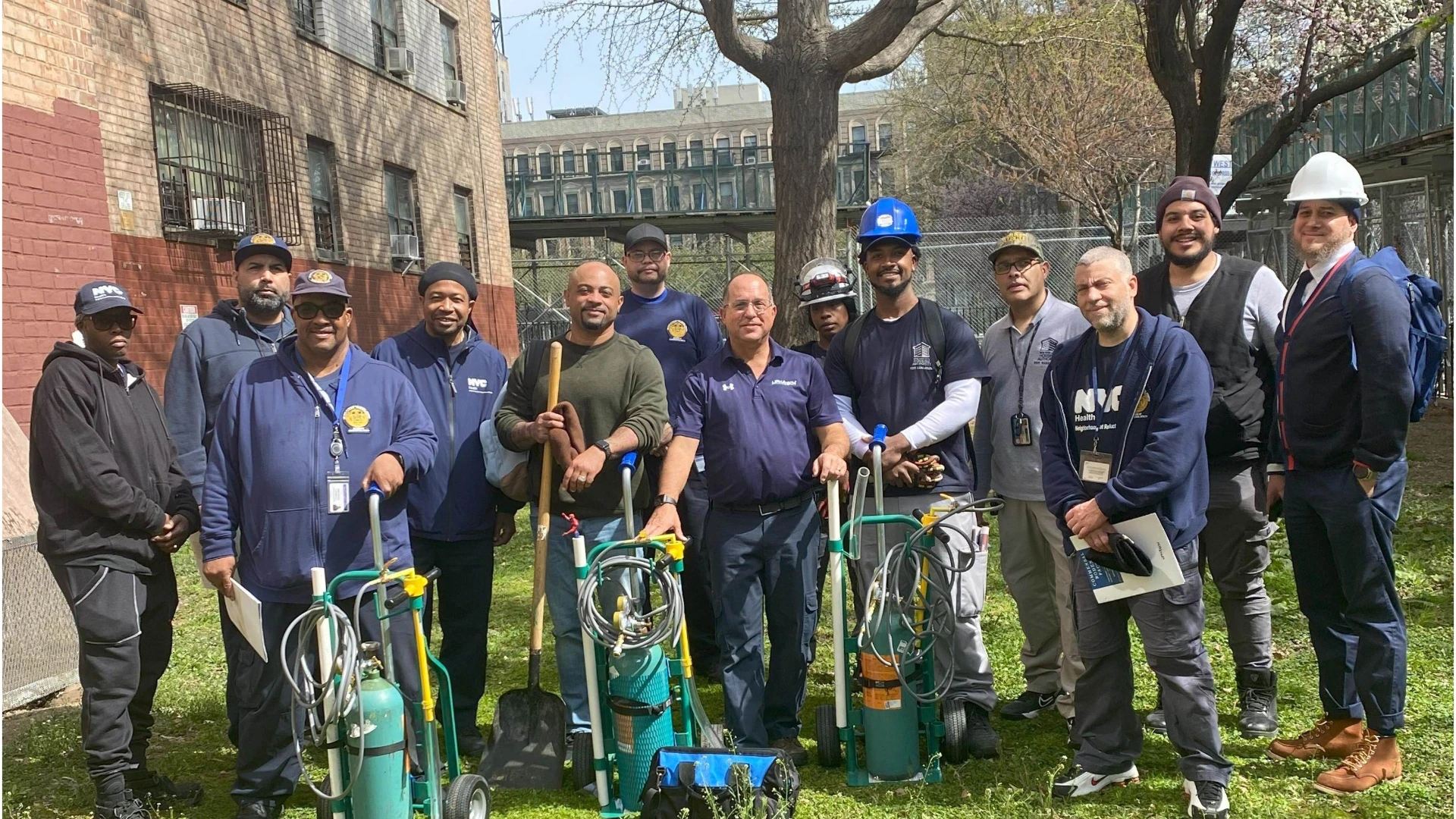 NYCHA technicians recently completed three days of classroom and in-the-field pest management training with Liphatech, including the treatment of active rodent burrows at a NYCHA development with the IGI CO₂ system.