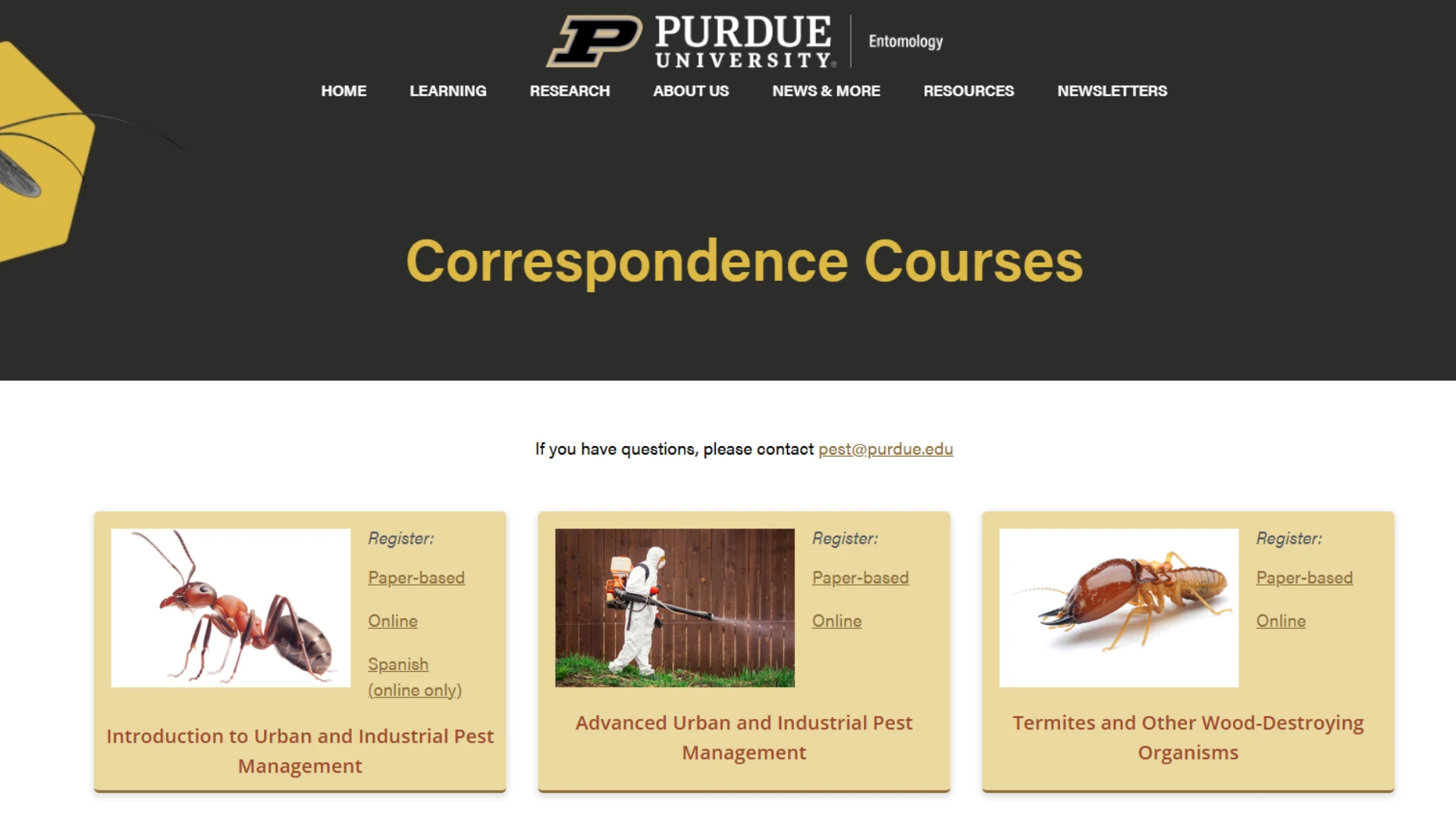 Purdue University Offers IPM Training Courses for PMPs - Pest Control ...